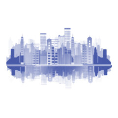 Fototapeta premium Abstract city skyline silhouette with modern buildings and skyscrapers