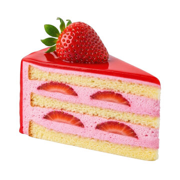 Fresh ripe strawberries arranged in a clear plastic clamshell container isolated on transparent background