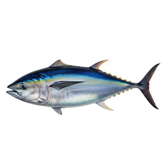 Obraz premium A sleek blue and silver fish swimming with graceful fins isolated on transparent background