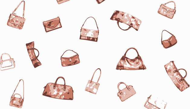 Elegant and Colorful Handbag Collection Featuring Various Styles and Designs on a Simple White Background