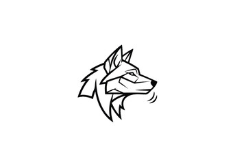 Obraz premium Wolf logo on white background. Wolf logo design. Wolf head logo vector illustration.