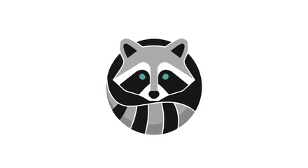 Fototapeta premium Racoon logo on white background. Racoon logo design. Racoon head logo vector illustration.