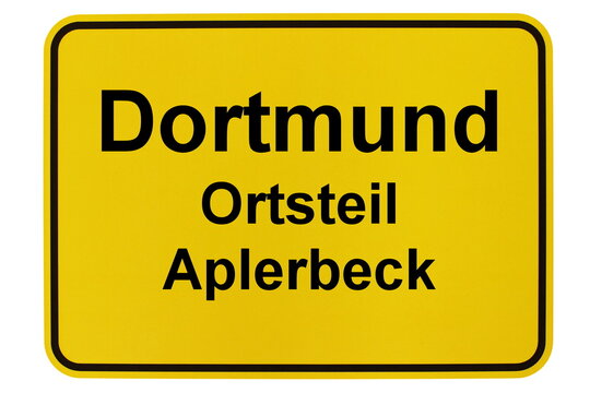 Illustration eines Ortsschildes des Dortmunder Ortsteils Aplerbeck
