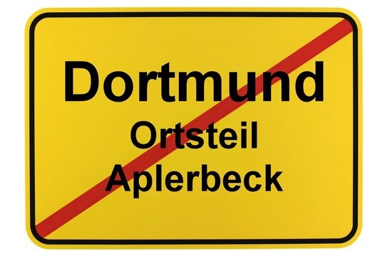 Illustration eines Ortsschildes des Dortmunder Ortsteils Aplerbeck