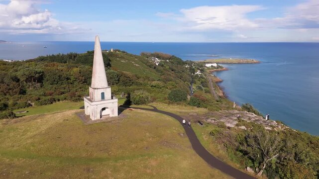 Aerial view of Killiney Hill in Dublin, Ireland