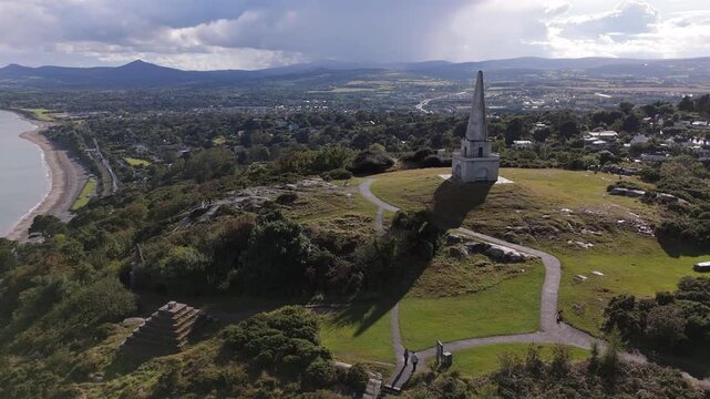 Aerial view of Killiney Hill in Dublin, Ireland