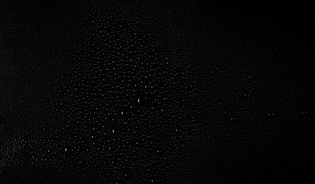 reflection of water droplets isolated on black background and texture