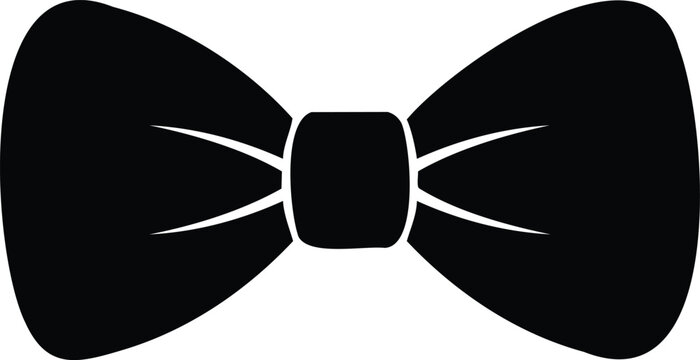 Black bow tie silhouette on white background