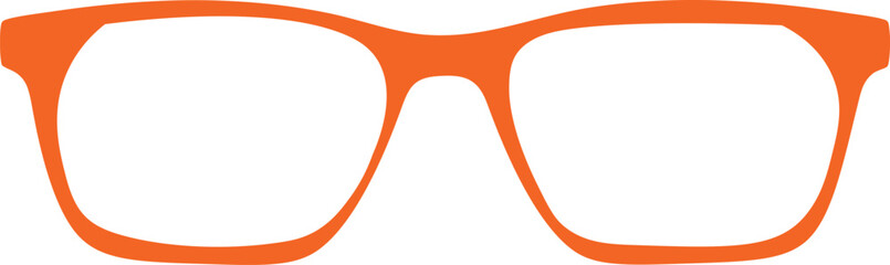 Obraz premium Bright orange eyeglasses with clear lenses isolated on white