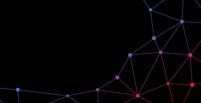 Futuristic Digital Network Connection Background. Technology Banner. Wallpaper. Vector Illustration