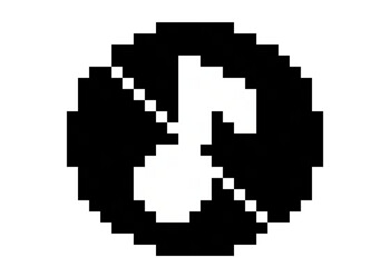 Fototapeta premium A 16x16 Locked Music Note Line Icon Pixel Art