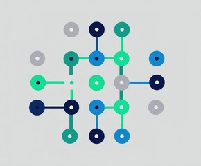 Obraz premium Green and Blue Dots Connected by Lines