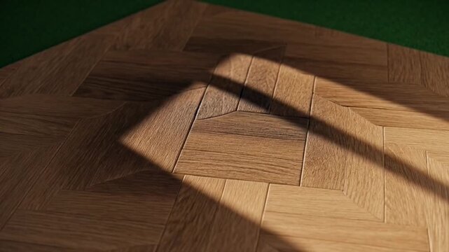 Sunlight on wooden floor boards.