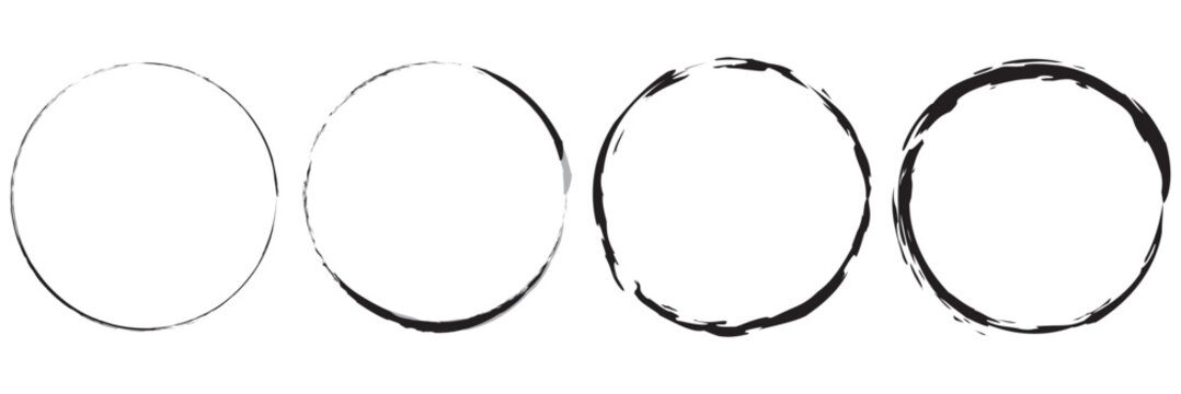 Grunge vector circles. Brush strokes set. eps 10
