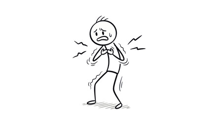 Fototapeta premium Stick Figure Experiencing Pain or Discomfort.