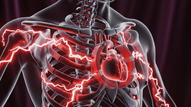 Cardiac Chest Pain and Heart Attack 3D Medical Visualization