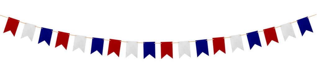 Bunting in colors of USA flag on transparent background, png © New Africa