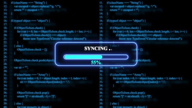 Programming code with syncing progress bar loading