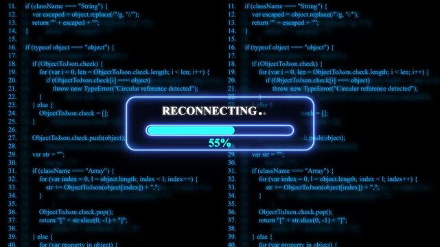 Reconnecting progress bar with programming code loading