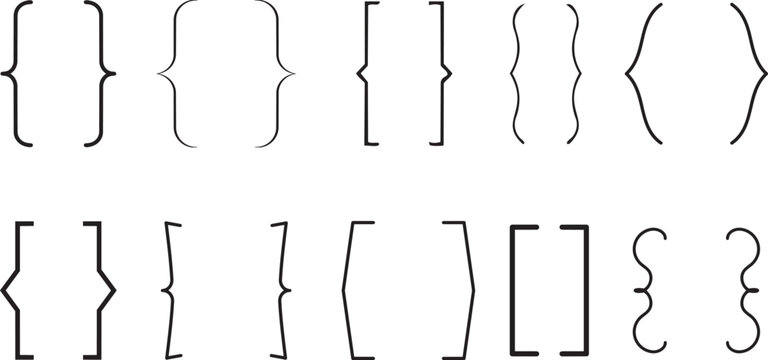 Bracket and Curly Braces Set: A collection of various brackets and curly braces, illustrating the fundamental components for organization, structuring and grouping of information.png