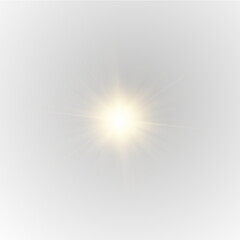 Naklejka premium Golden stars PNG on transparent background. Glittering cosmic dust spreads gently outward. Bright beams form elegant starlight effect.