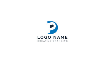 Fototapeta premium Modern blue letter p logo icon for business branding and corporate identity