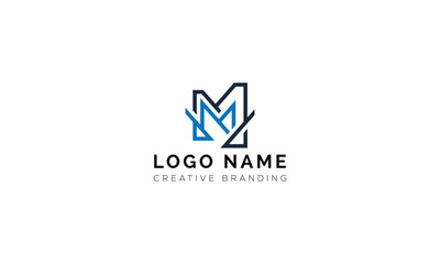 Fototapeta premium Modern line art letter m logo design for creative agency branding with abstract