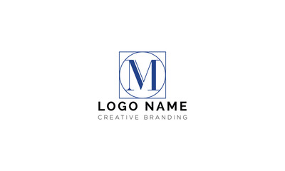 Fototapeta premium Circular letter m monogram logo design with minimalist aesthetics, monogram