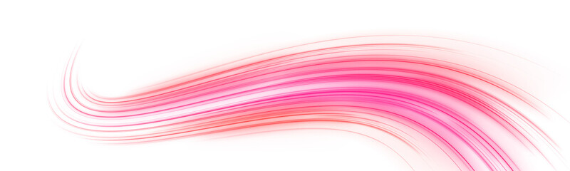 Neon pink energy lines flow like electric wind motion. Sparks form curved paths in dark digital space. Cyber style PNG. © goldstock
