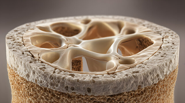 bone cross section porous structure anatomy medical macro