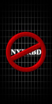 3 d red prohibited symbol animation on digital grid background, conceptual warning and, restriction motion