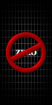 Zero tolerance sign concept: red prohibition symbol on digital grid background, for safety and, security warning