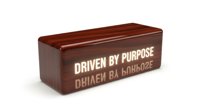 Wooden Block with 'Driven By Purpose' Text