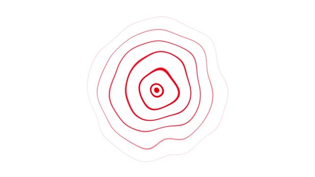 Abstract red concentric circles pulsing animation, minimalist geometric motion background, for modern digital