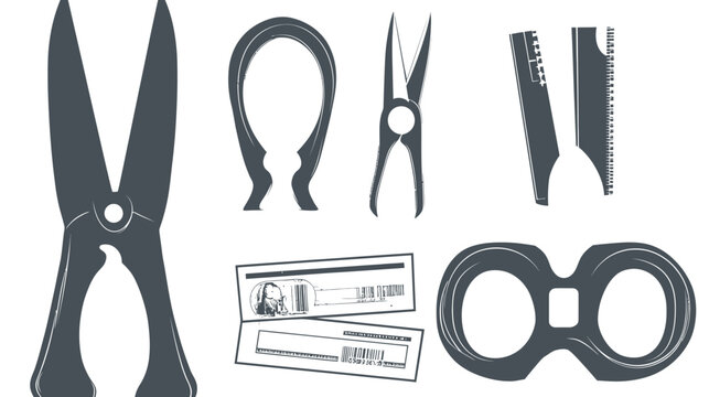A grayscale arrangement of tools and currency, depicting various implements for crafting and finance