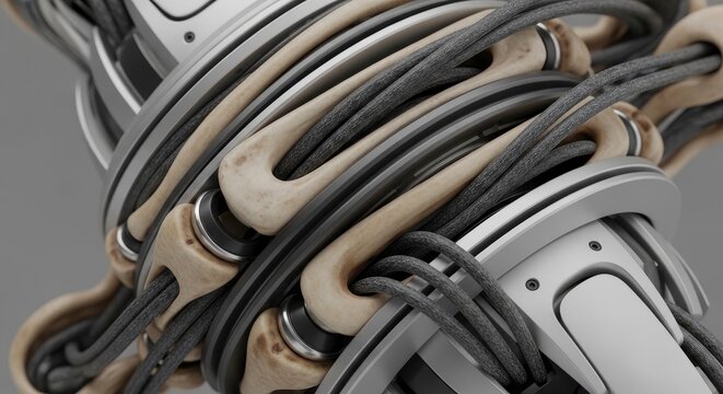 Intricate Cybernetic Core Structure with Organic Elements