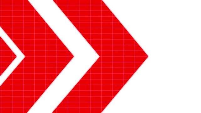 Dynamic red chevron arrow motion background, abstract geometric grid pattern for modern digital presentations and branding