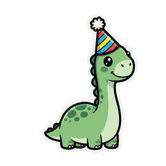 Fototapeta premium Dinosaur Baby with Party Hat