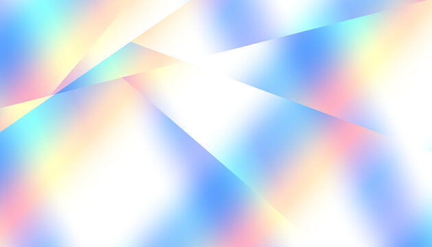 Abstract Geometric background of a prism shining in rainbow colors. Holographic overlay geometric gradients