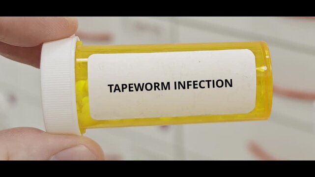TAPEWORM INFECTION treatment tablets used to eliminate cestode parasites from the intestine