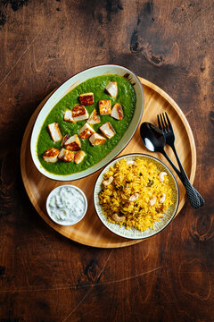 Full table of traditional Indian dishes