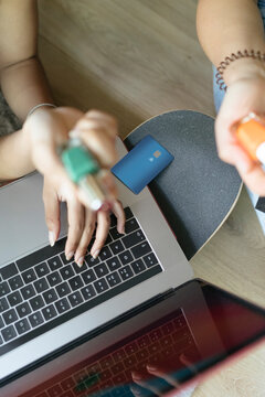 Friends Shopping Beauty Products Online