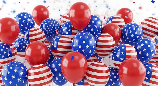 Patriotic usa celebration 4th of july memorial day veteran's day independence day balloons