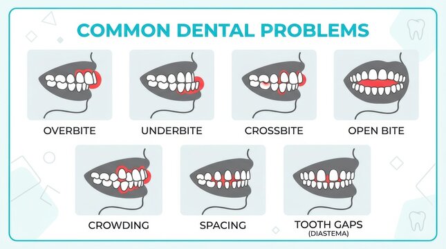 Understanding Common Dental Problems Including Overbite, Underbite, Crossbite, Open Bite, Crowding, Spacing, and Tooth Gaps in Dental Health