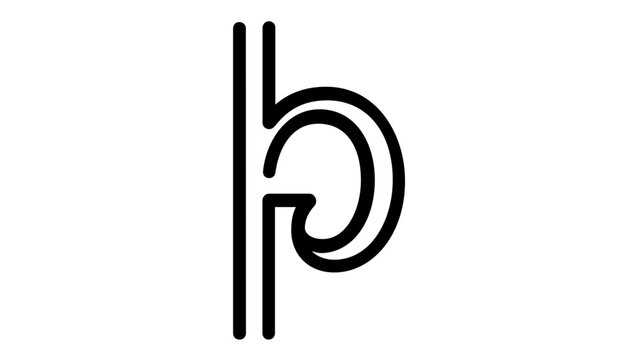 Musical decrescendo symbol line icon vector illustration, minimalist black and white flat design for music theory, notation software, educational materials, and creative graphic projects.