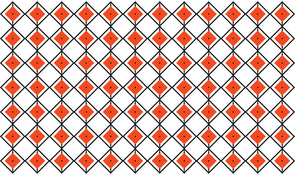 A seamless pattern of red diamonds on a with black lines