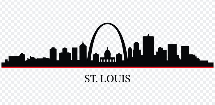 St louis city skyline with iconic gateway arch silhouette