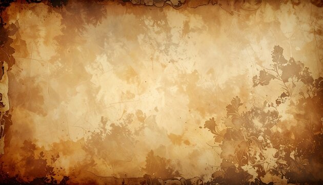 Vintage Retro Aged Paper Grunge Texture Sepia Brown Antique Background