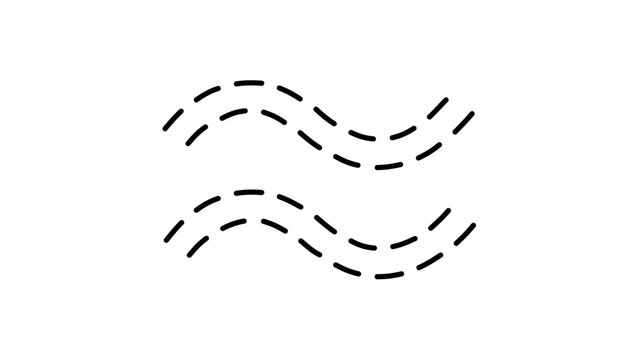 Approximately Equal Symbol Vector Icon, Wavy Dashed Lines Mathematical Illustration, Minimalist Flat Design for Science and Education, Scalable AI-Generated Graphic Resource for Web and Print