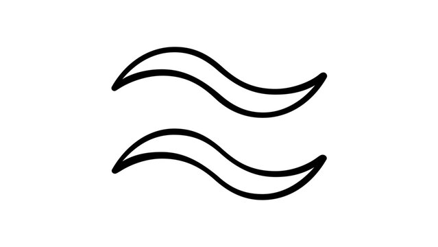 Approximately Equal To Mathematical Symbol Vector Icon. Minimalist black line illustration of the approx sign for math, science, education, and logic. Scalable flat design on white background.